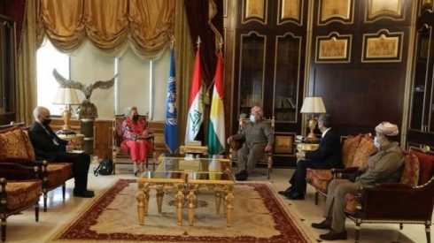 Serok Barzanî li gel nunera Sekreterê NY civiya